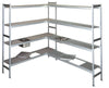 Modulo aggiuntivo per scaffalatura acciaio inox con piani regolabili di cm. 130x60x200h