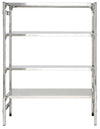 Modulo di scaffalatura ad incastro a parete in acciaio inox cm. 140x30x200h