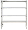 Scaffalatura in acciaio inox ad incastro a piani cm. 180x30x200h