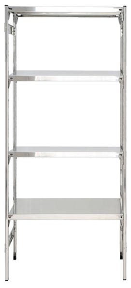 Scaffalatura inox a piani per stoccaggio cibi e alimenti cm. 60x50x200h