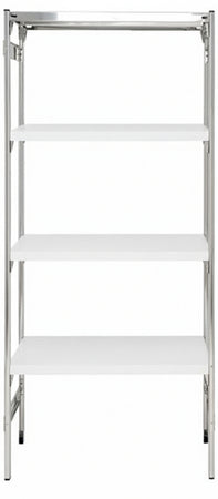 Scaffalatura in acciaio inox con piani ad incastro cm. 60x60x200h