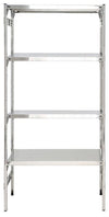 Scaffale acciaio inox con piani ad incastro per appoggio cibi e alimenti cm. 70x40x200h