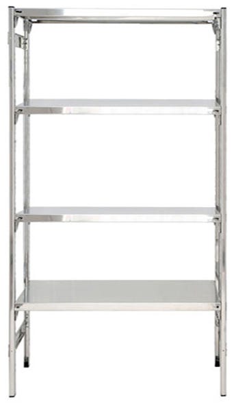 Scaffale inox per alimenti e cibi con piani ad incastro cm. 90x40x200h