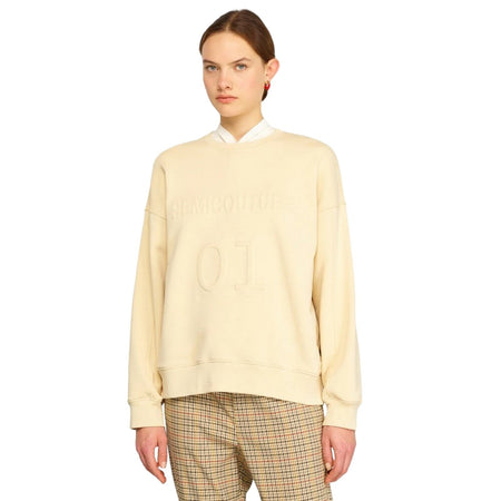 SEMICOUTURE felpe con cappuccio donna semicouture - rhianna - avorio da donna