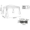 FORES - gazebo da giardino 3x4 in metallo completo di pareti Antracite