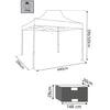 IRIS - gazebo pieghevole e richiudibile completo di sacca protettiva 3x4,5 in metallo Bianco