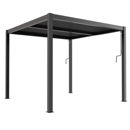 Gazebo pergola Bioclimatica con struttura in alluminio, tetto lamellare orientabile, da giardino e veranda