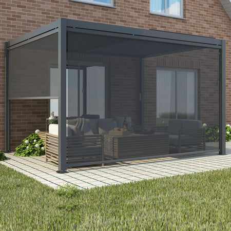 NIMBUS - parete laterale da 4 m per pergola Grigio scuro