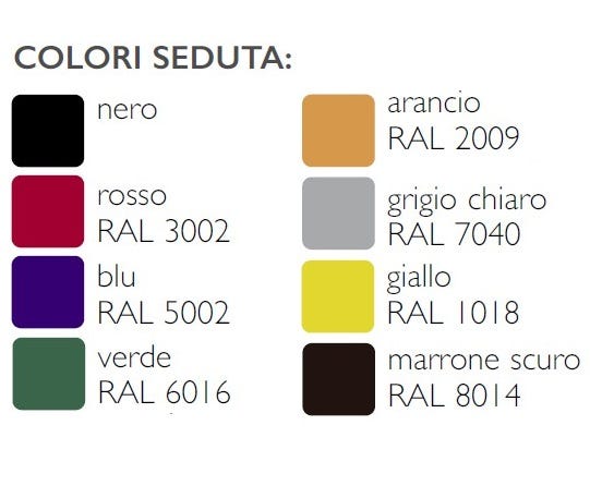 Sedia fissa per mensa in polipropilene cm. 56x54x78h