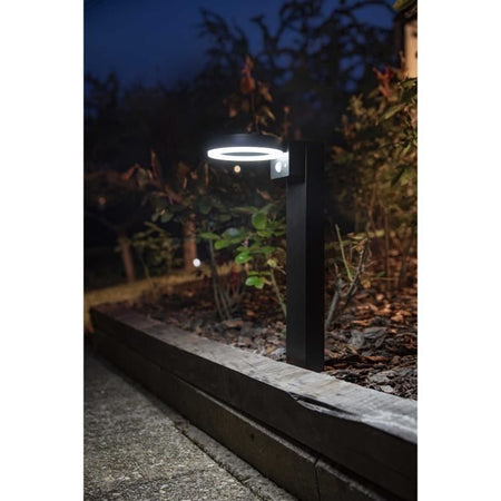 Paletto solare - GALIX - G4590B - Molto luminoso - Acciaio inox (opzione applique) con rilevatore - H50 cm - 1000 Lumen