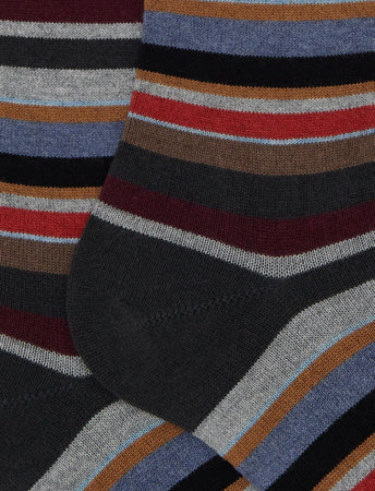 Gallo calze uomo lungo micro riga multicolor