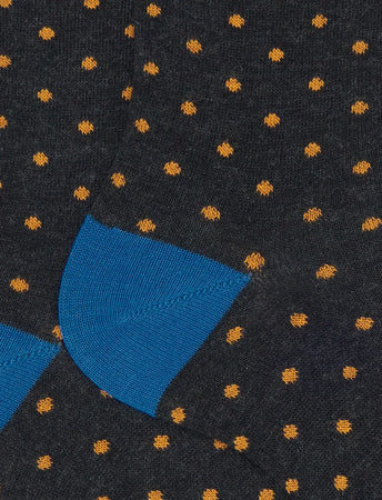 Gallo Calze corte uomo corte cotone grigio fantasia pois AP103014 11934