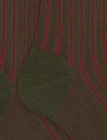 Gallo calze uomo lunghe cotone verde vanisé a coste larghe AP103411 32657