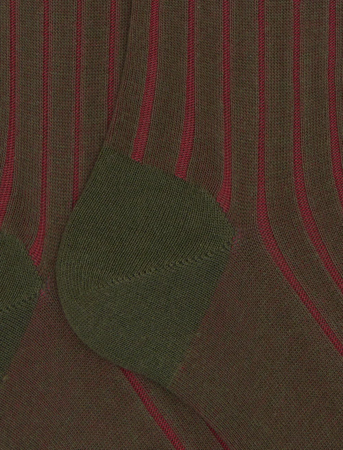Gallo calze uomo lunghe cotone verde vanisé a coste larghe AP103411 32657