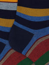 Gallo calze uomo corte cotone azzurro righe multicolor AP506361 12646