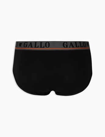 Gallo Slip basico intimo cotone nero tinta unita