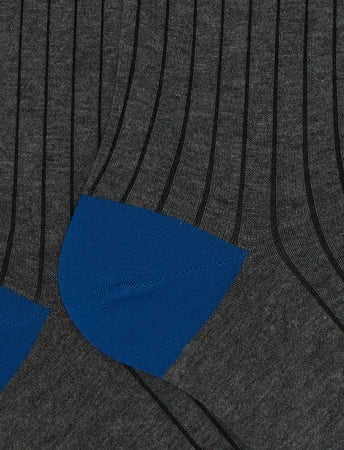 Gallo calze uomo lunghe cotone blu tinta unita con contrasti AP511053 12279