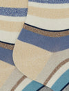 Gallo Calze donna corte cotone righe multicolor lurex beige