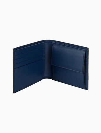 Gallo portafoglio uomo in pelle blu righe multicolor