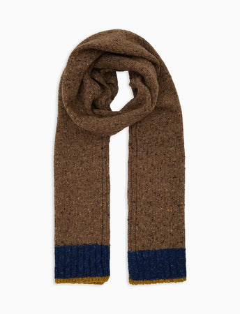 Gallo Sciarpa uomo lana beige tinta unita con bordo in contrasto