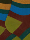Gallo Calze uomo lunghe cotone righe multicolor sette colori verde