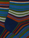 Gallo Calze uomo lunghe cotone righe sottilissime 7 colore blu