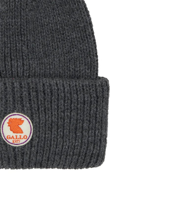 Gallo Berretto con risvolto unisex bianco a coste tinta unita cappello uomo / cappello donna