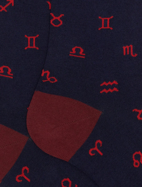 Gallo Calze uomo lunghe  cotone blu fantasia segni zodiacali
 AP516243 12726