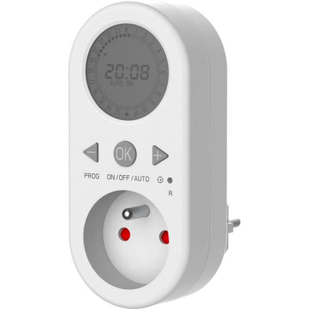 Programmatore digitale con orologio - GAO - 1800 W - Schermo LCD - Bianco