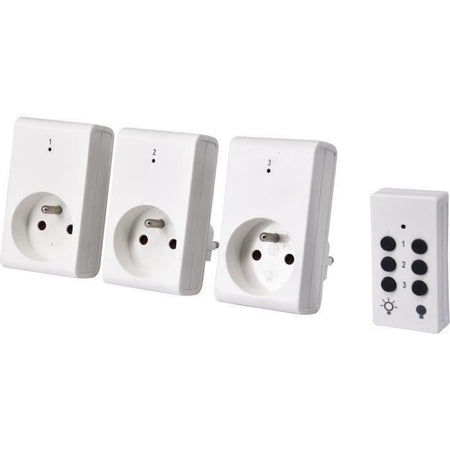 Kit 3 prese telecomandate + Telecomando - GAO - 230 V - Bianco