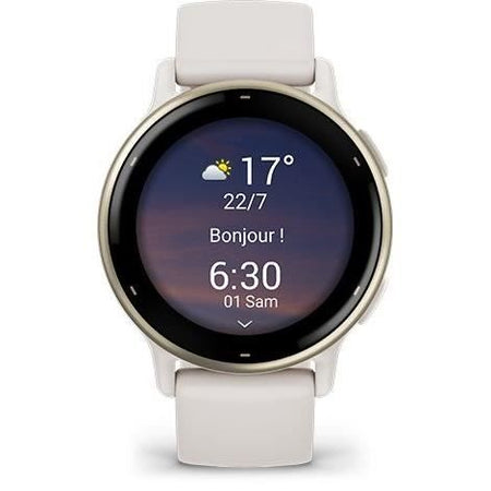 Orologio GPS connesso - GARMIN - Vivoactive 5 - WiFi - 30,4 mm (1.2) - Oro crema con cinturino Beige