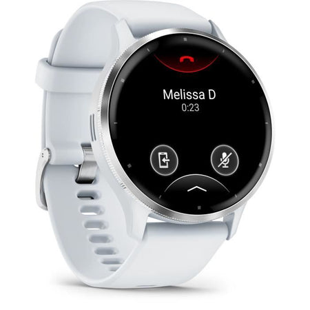 Orologio GPS connesso - GARMIN - Venu 3 - WiFi - 35,4 mm (1,4) - Acciaio argentato, cassa bianca e cinturino in silicone bianco