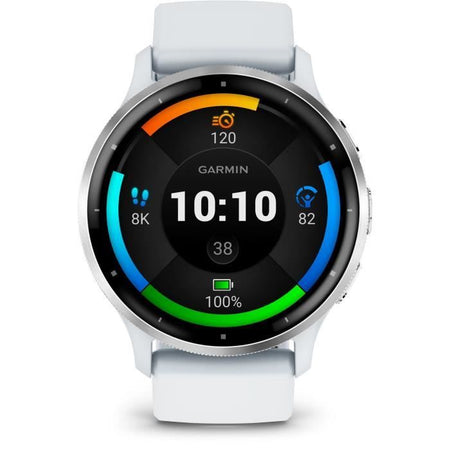 Orologio GPS connesso - GARMIN - Venu 3 - WiFi - 35,4 mm (1,4) - Acciaio argentato, cassa bianca e cinturino in silicone bianco
