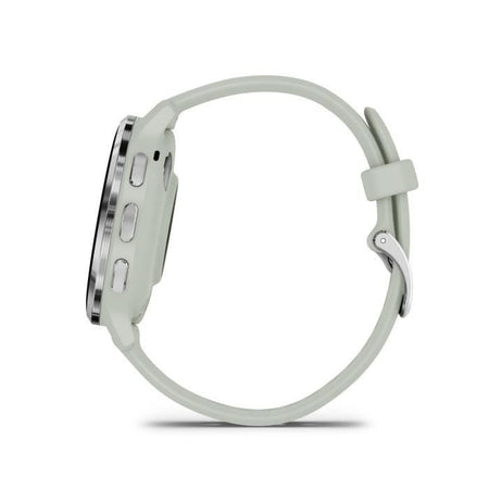Orologio GPS connesso - GARMIN - Venu 3S - 30,4 mm (1.2) - Acciaio argentato, cassa verde salvia e cinturino in silicone verde salvia