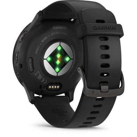 Orologio GPS connesso - GARMIN - Venu 3 - WiFi - 35,4 mm (1,4) - Acciaio grigio, cassa nera e cinturino in silicone nero