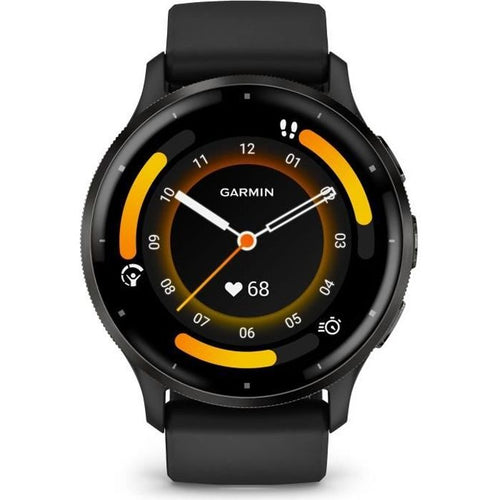 Orologio GPS connesso - GARMIN - Venu 3 - WiFi - 35,4 mm (1,4) - Acciaio grigio, cassa nera e cinturino in silicone nero