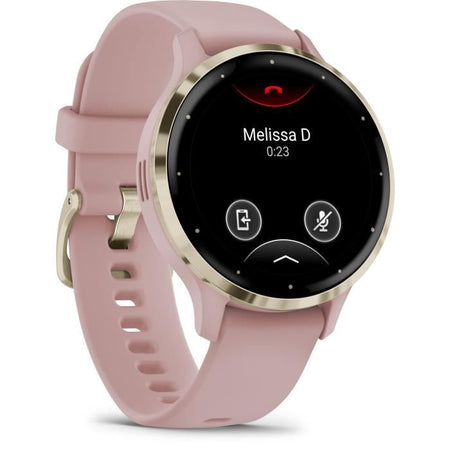 Orologio GPS connesso - GARMIN - Venu 3S - 30,4 mm (1.2) - Acciaio color oro morbido, cassa rosa e cinturino in silicone rosa