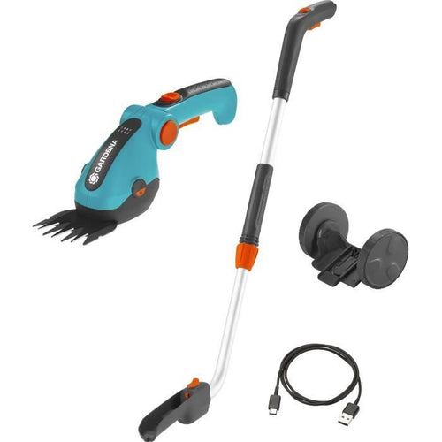 Kit a erba cisail comfortcut li + manico telescopico + ruote- 3.6 v/3.0 ah- protezione delle pale USB-C- 9889-20