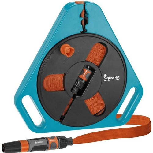Tubo da giardino in tessuto piatto GARDENA con astuccio avvolgibile