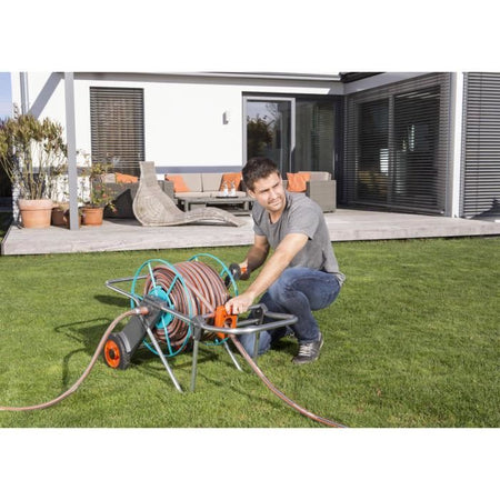GARDENA Avvolgitubo Metallo con Ruote 100