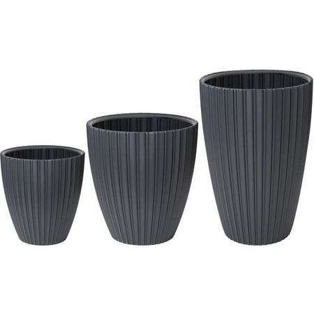 Vaso per fiori - Garden ID - Fancy - 40 x 42 cm - Per giardino, balconi o interni - Antracite