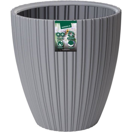 Vaso per fiori - Garden ID - Fancy - 40 x 42 cm - Per giardino, balconi o interni - Grigio chiaro