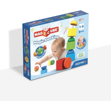 Blocchi magnetici - GEOMAG - Magicube 061 - 8 pezzi - Impilabili - Plastica riciclata