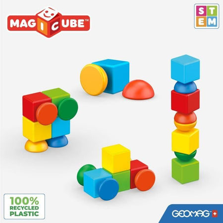 Blocchi magnetici - GEOMAG - Magicube 061 - 8 pezzi - Impilabili - Plastica riciclata