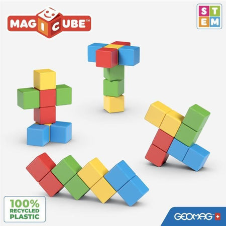 Set di costruzioni magnetiche - GEOMAG - Magicube Recycled Creative Set - 8 pezzi - Plastica riciclata - Da 1 anno