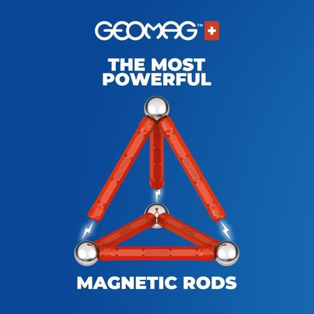 Set di costruzioni magnetiche - GEOMAG - Geometria magnetica riciclata classica 24 pezzi - Geometria - 3D - Educativo