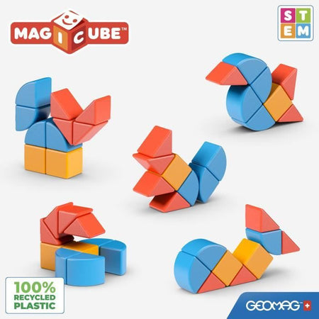 Blocchi magnetici - GEOMAG - Magicube Blocks & Cards - 16 pezzi - Educativi - Plastica riciclata