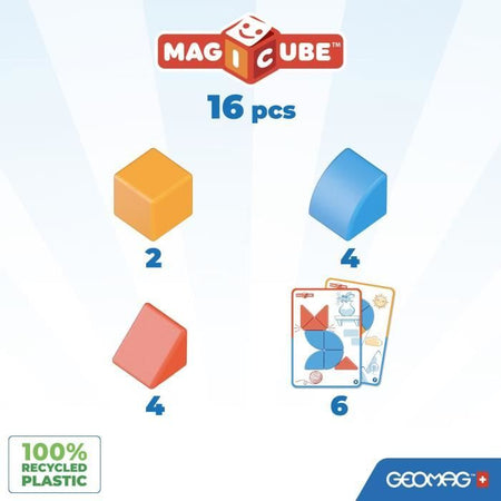 Blocchi magnetici - GEOMAG - Magicube Blocks & Cards - 16 pezzi - Educativi - Plastica riciclata