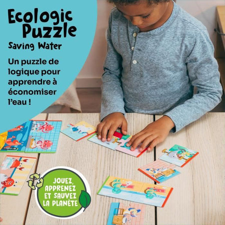 Giochi educativi - GEOMAG - Puzzle ecologico per il risparmio idrico - Mini puzzle educativi - Conservazione dell'acqua