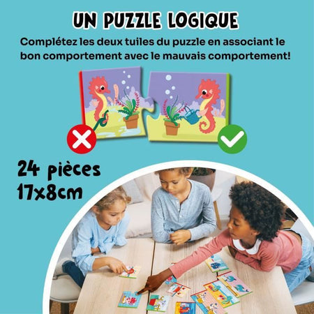 Giochi educativi - GEOMAG - Puzzle ecologico per il risparmio idrico - Mini puzzle educativi - Conservazione dell'acqua